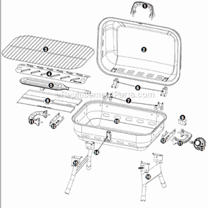 Page A Diagram and Parts List for GBT904W  Uniflame Grill