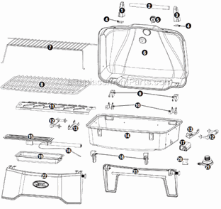 Page A Diagram and Parts List for GBT9080L  Uniflame Grill