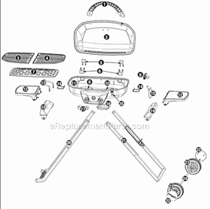 Page A Diagram and Parts List for GTC1000W  Uniflame Grill
