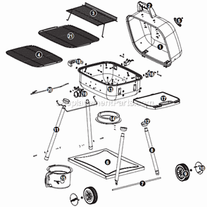 Page A Diagram and Parts List for NPC1924P  Uniflame Grill