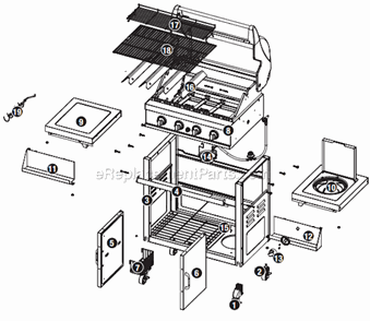 Page A Diagram and Parts List for NSG3902B  Uniflame Grill