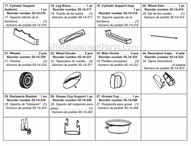 Page B Diagram and Parts List for NSG4303  Uniflame Grill