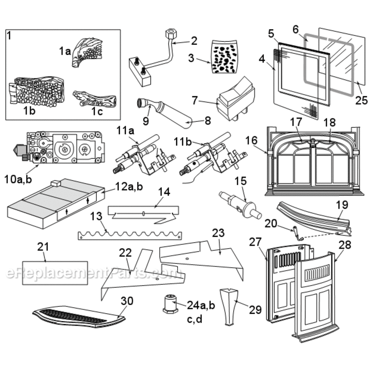 3381 Propane Diagram and Parts List for 3381  Vermont Heating Stove