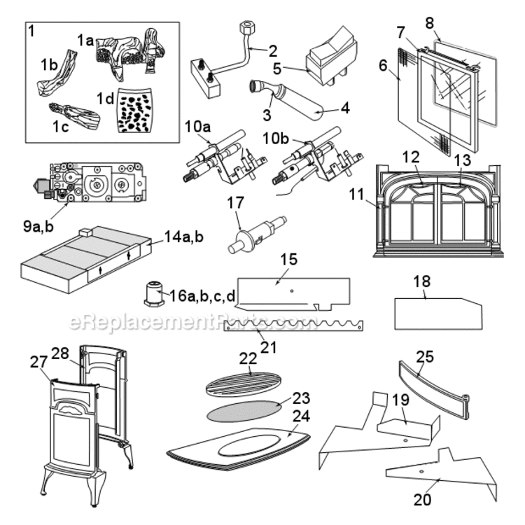 Page A Diagram and Parts List for 4051  Vermont Heating Stove
