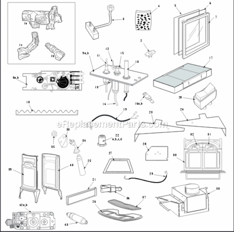 Page A Diagram and Parts List for SNV30 3980-3996 Vermont Heater