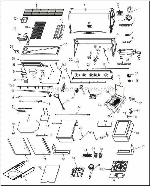 Page A Diagram and Parts List for VCS423SS  Vermont Grill