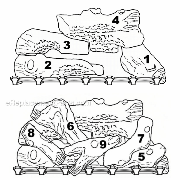 Page C Diagram and Parts List for VHLDV500  Vermont Fireplace & Insert