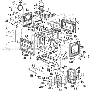 Part Location Diagram of 1601103 Vermont Firebrick