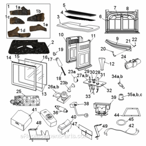Natural Gas And Propane Models Radvtcscb, Radvtcseb, Radvtcsbs, Radvtcsbd, Radvtcsbm Diagram and Parts List for RADVTCS  Vermont Heating Stove