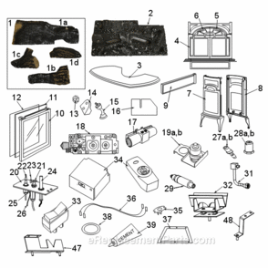 Part Location Diagram of 0004345 Vermont Handle Package, Ceramic W/Screw
