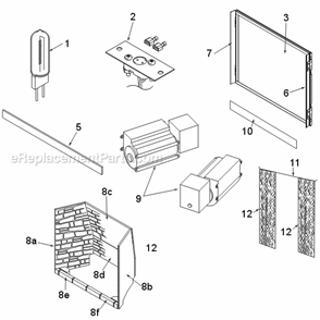 Page A Diagram and Parts List for VHLDV500  Vermont Fireplace & Insert