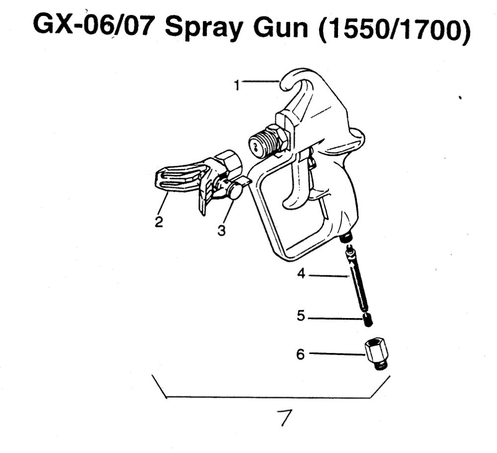 Spray Gun 1 Diagram and Parts List for DSP1400  Wagner Paint Sprayer