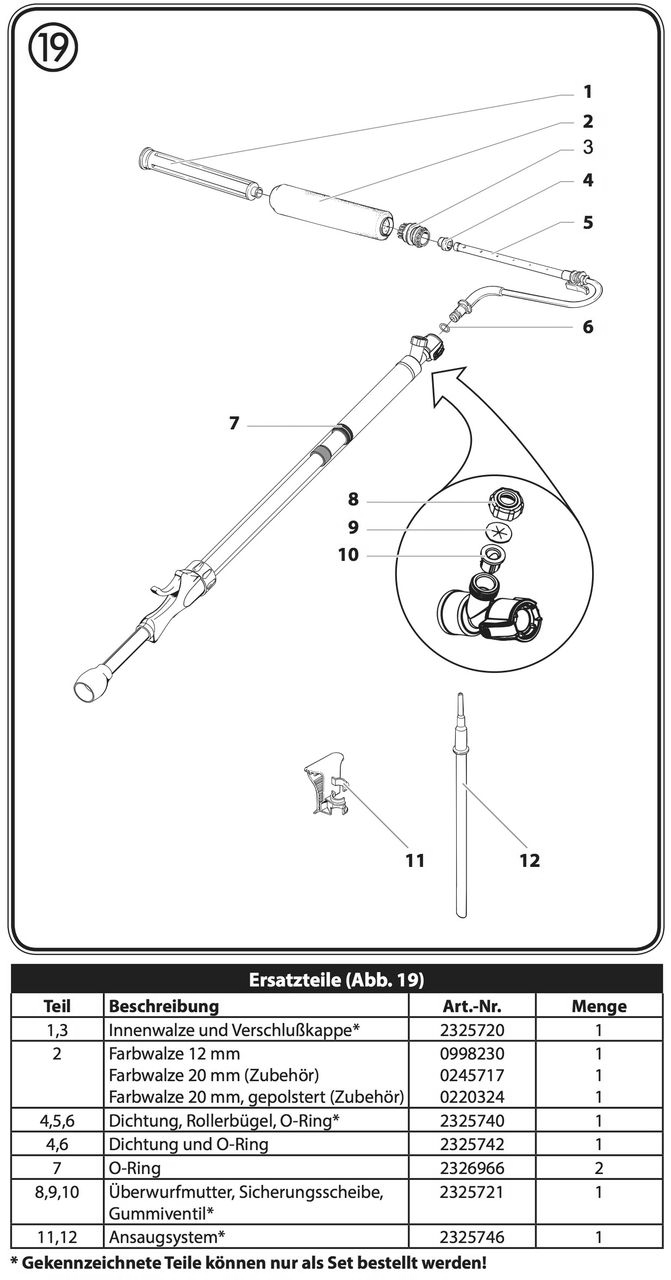 Section 1 Diagram and Parts List for 550 HandiRoll Wagner Paint Sprayer