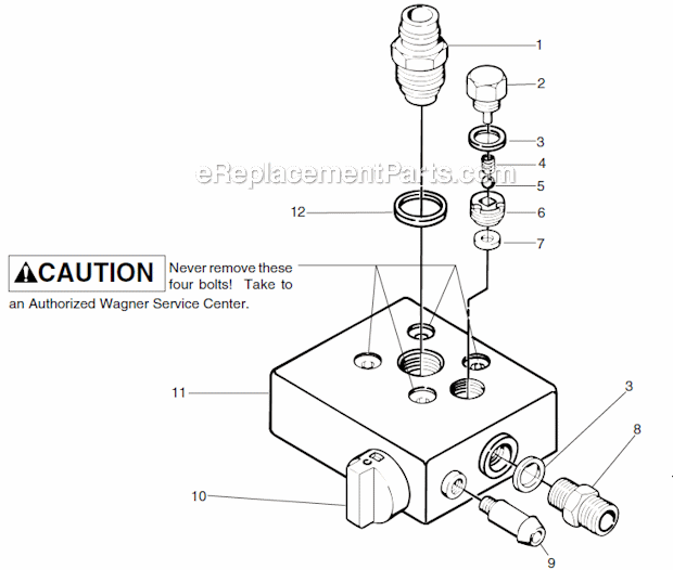 Paint Pump Assembly Diagram and Parts List for 505  Wagner Sprayer