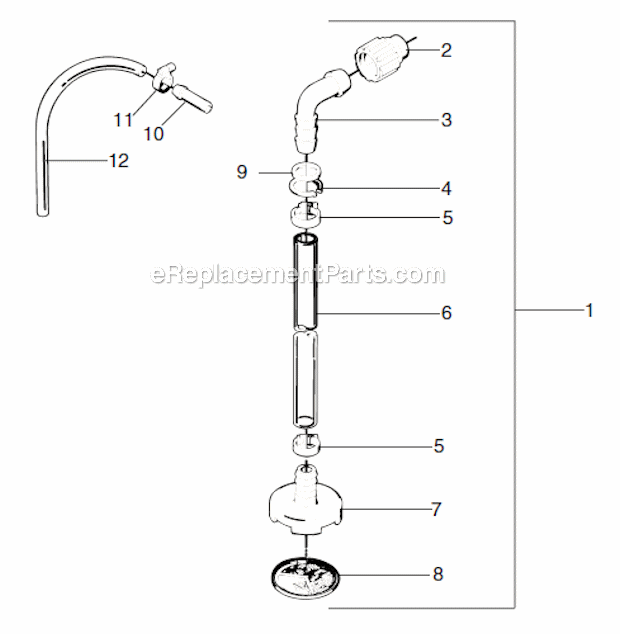 Suction Set Assembly Diagram and Parts List for 505  Wagner Sprayer