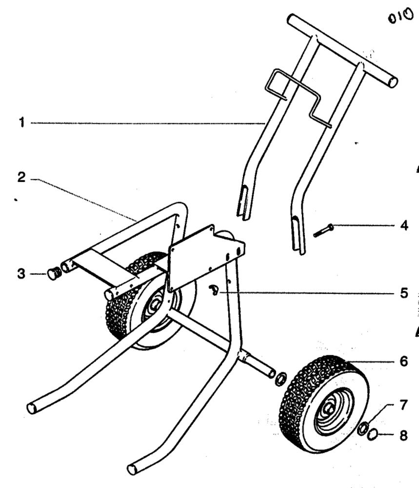 Cart Assembly Diagram and Parts List for 975  Wagner Paint Sprayer
