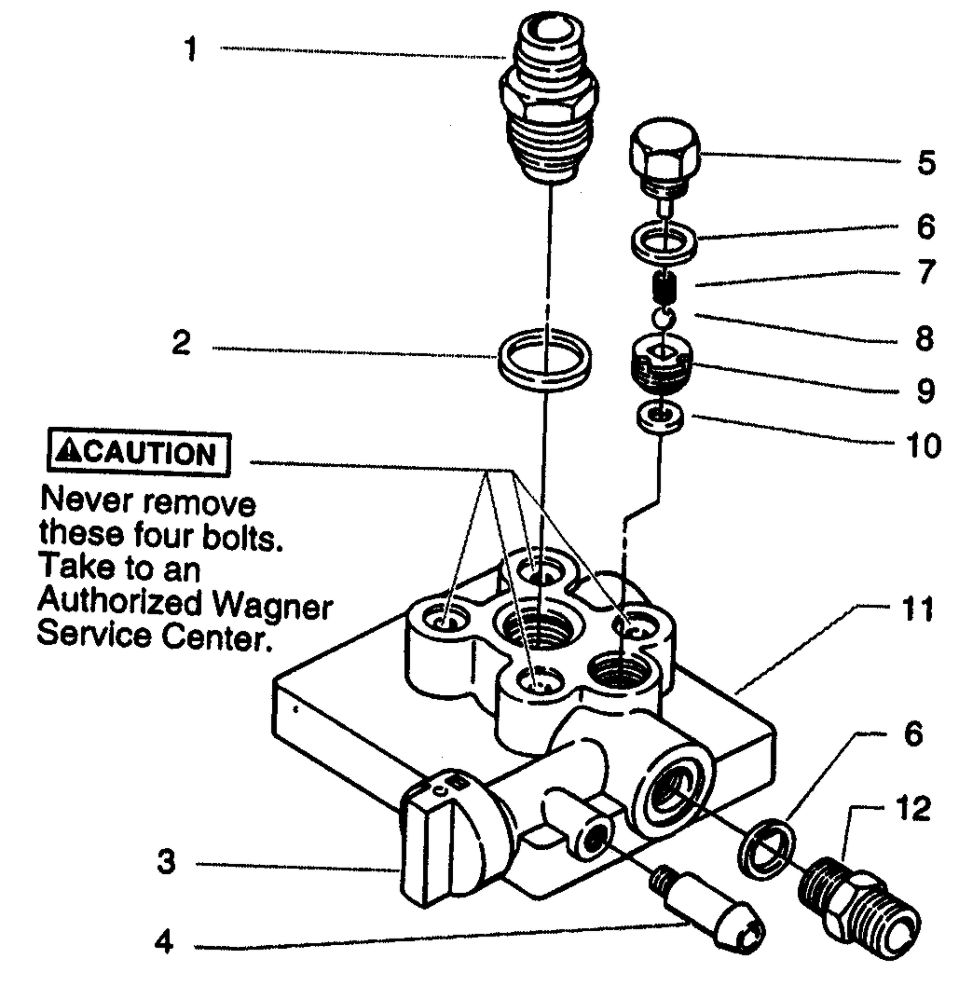 Paint Pump Assembly Diagram and Parts List for 831  Wagner Paint Sprayer