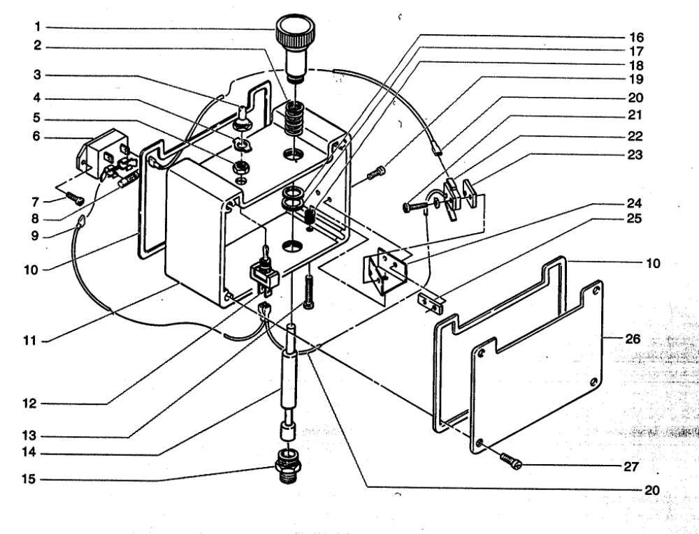 Pressure Control Assembly Diagram and Parts List for 975  Wagner Paint Sprayer