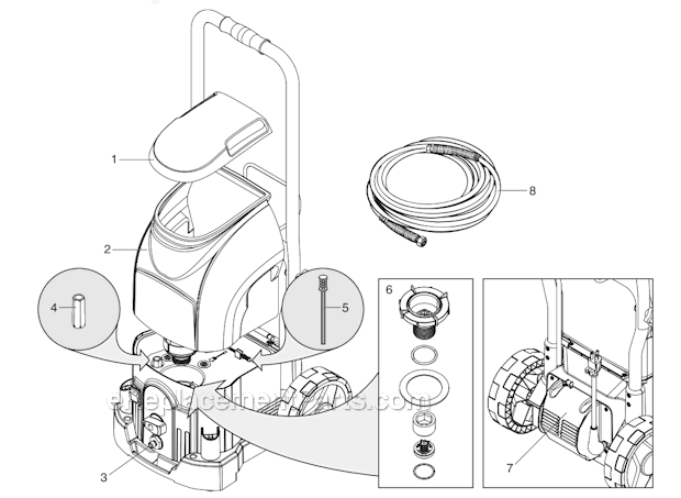 Page A Diagram and Parts List for 770 0515000 Wagner Sprayer