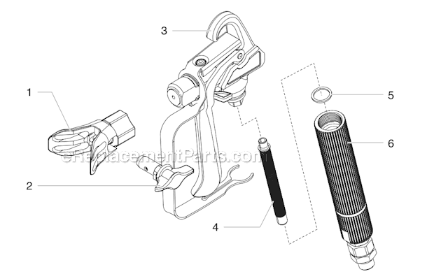 Page B Diagram and Parts List for 770 0515000 Wagner Sprayer