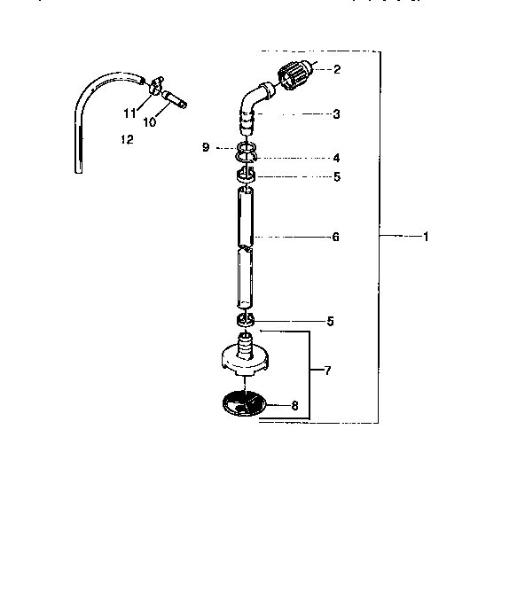 Suction Set Assembly Diagram and Parts List for 505-1995  Wagner Paint Sprayer