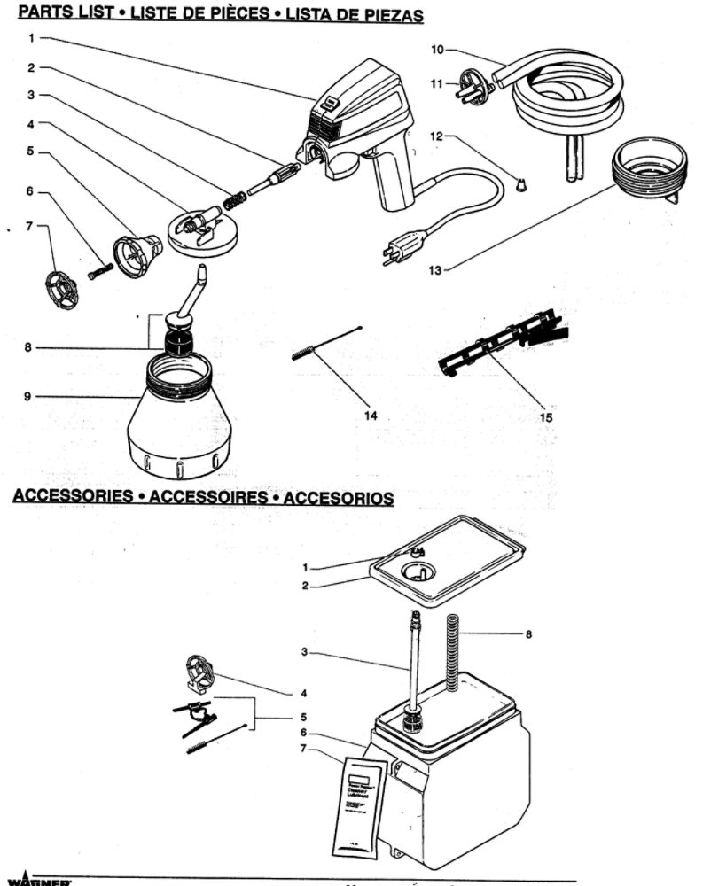 Power Painter/Accessories Diagram and Parts List for 315  Wagner Paint Sprayer