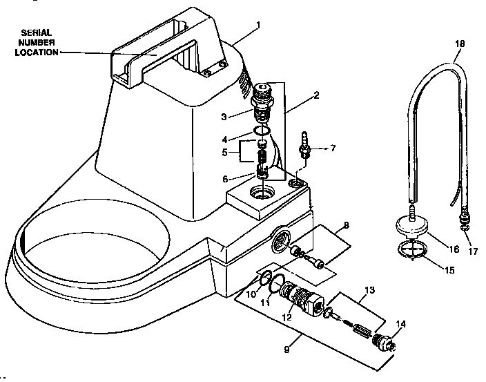 Basic Unit Diagram and Parts List for 404  Wagner Paint Sprayer