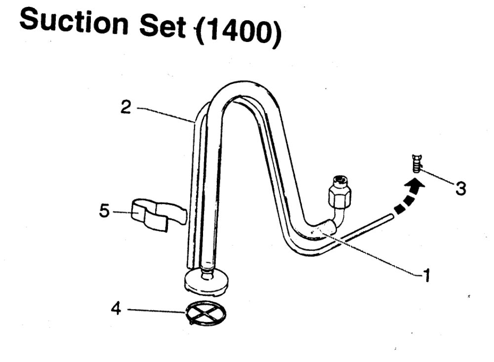 Suction Set 2 Diagram and Parts List for DSP1400  Wagner Paint Sprayer
