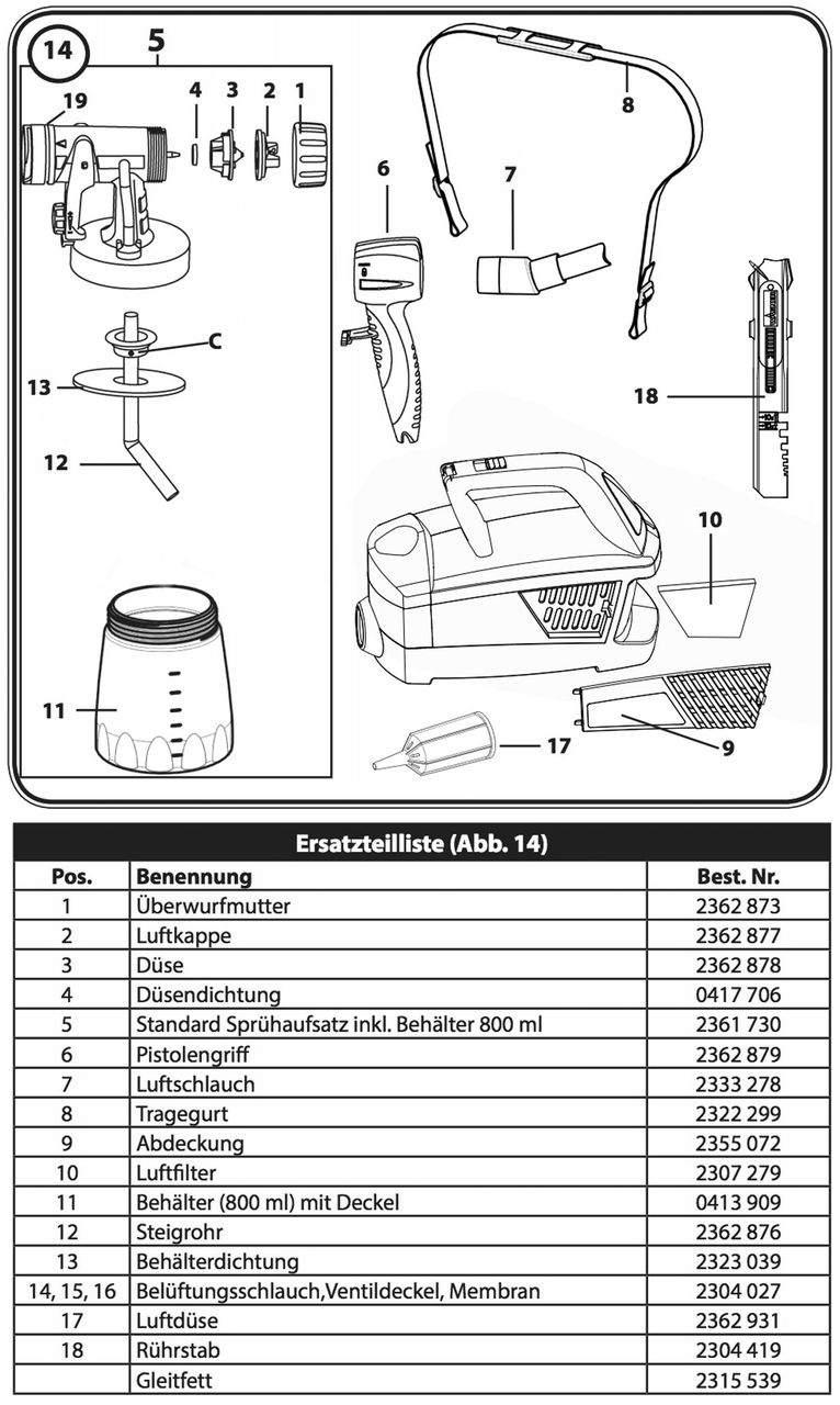 Section 1 Diagram and Parts List for W300  Wagner Paint Sprayer