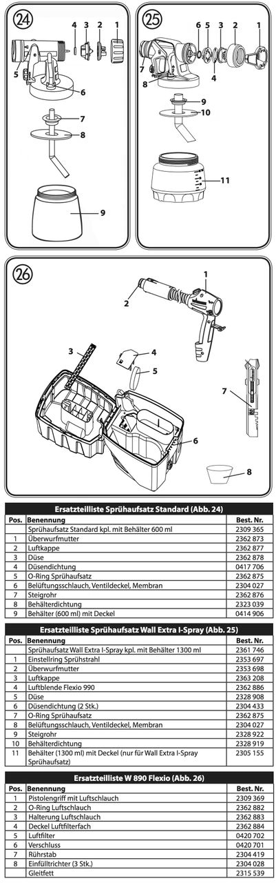 Section 1 Diagram and Parts List for W890FLEXIO  Wagner Paint Sprayer