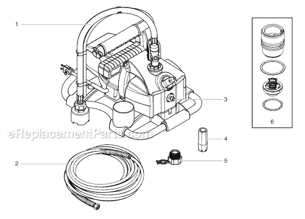 Sprayer Diagram and Parts List for PROCOAT 0504949 Wagner Sprayer