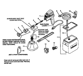 Replacement Parts Diagram and Parts List for 355  Wagner Sprayer