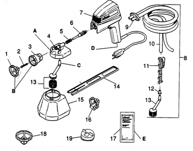 Power Painter Diagram and Parts List for 255  Wagner Sprayer