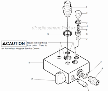 Paint Pump Assembly Diagram and Parts List for 505  Wagner Sprayer