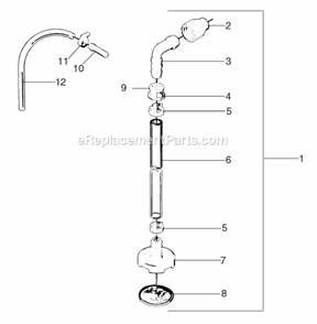 Suction Set Assembly Diagram and Parts List for 505  Wagner Sprayer