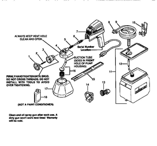 Replacement Parts Diagram and Parts List for 375  Wagner Sprayer
