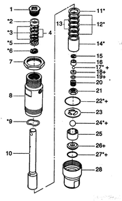 Fluid Section Assembly Diagram and Parts List for 975  Wagner Paint Sprayer