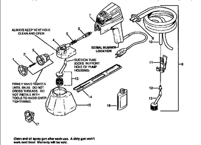 Replacement Parts Diagram and Parts List for 305  Wagner Sprayer