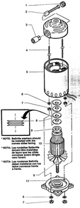 Motor Assembly Diagram and Parts List for 975  Wagner Paint Sprayer