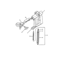 Gun Assembly Diagram and Parts List for 425  Wagner Sprayer
