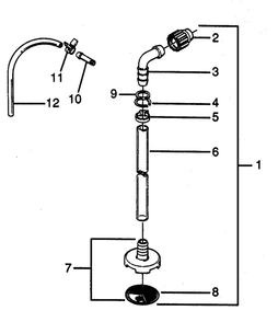 Suction Set Assembly Diagram and Parts List for 834  Wagner Paint Sprayer