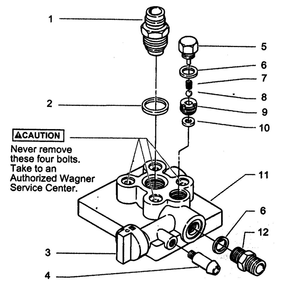 Paint Pump Assembly Diagram and Parts List for 835  Wagner Paint Sprayer