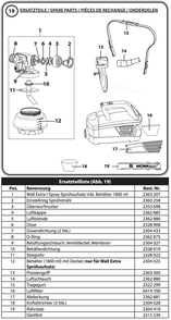 Section 1 Diagram and Parts List for W500  Wagner Paint Sprayer