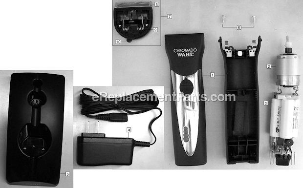 Page A Diagram and Parts List for 41871-2001  Wahl Clipper Trimmer