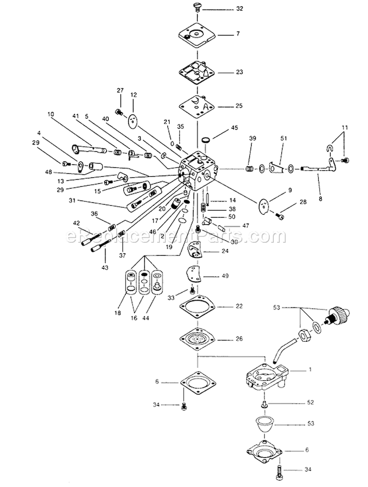 Page A Diagram and Parts List for HD-23  Walbro Engine