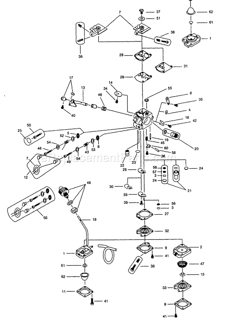 Page A Diagram and Parts List for WA-115-1  Walbro Engine