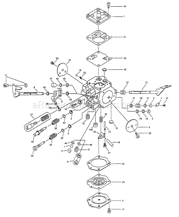 Page A Diagram and Parts List for WG-10-1  Walbro Engine