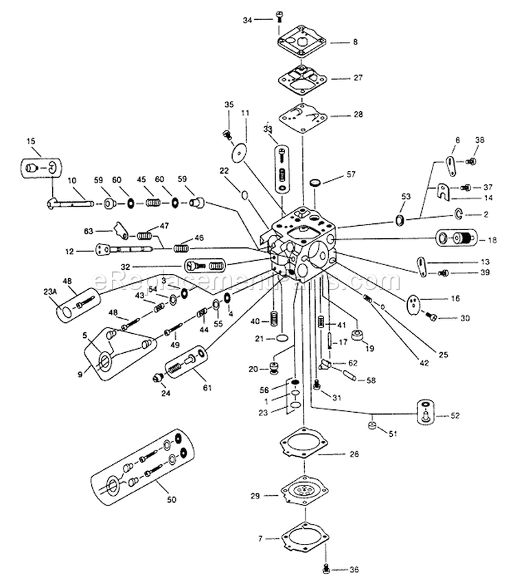 Page A Diagram and Parts List for WJ-38-1  Walbro Engine