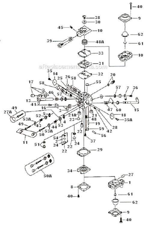 Page A Diagram and Parts List for WT-924-1  Walbro Engine