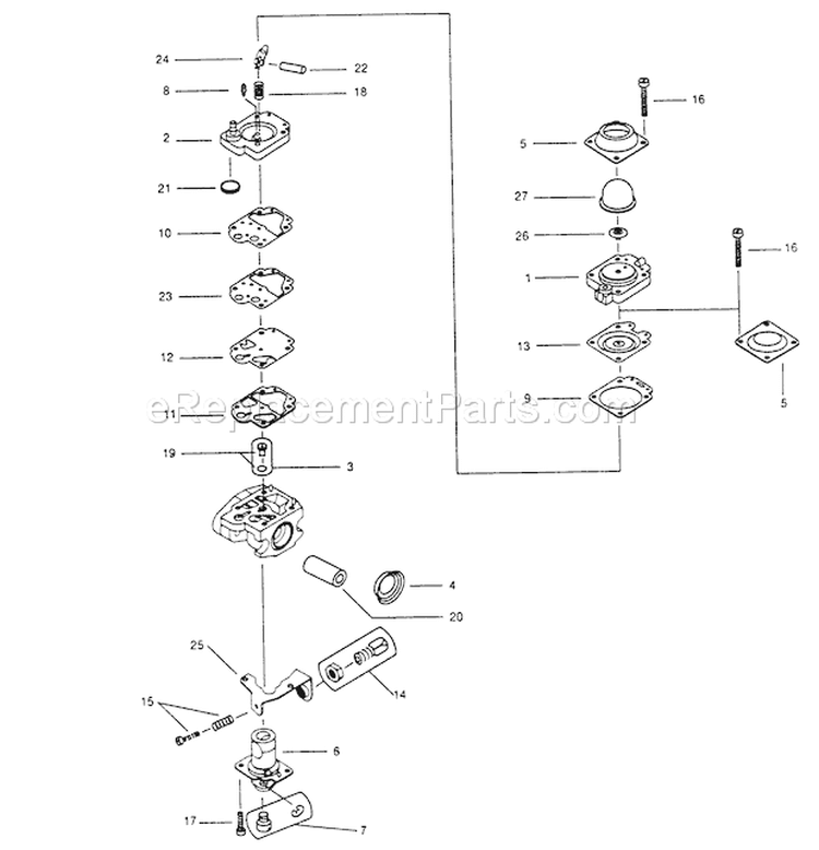 Page A Diagram and Parts List for WY-55-1  Walbro Engine